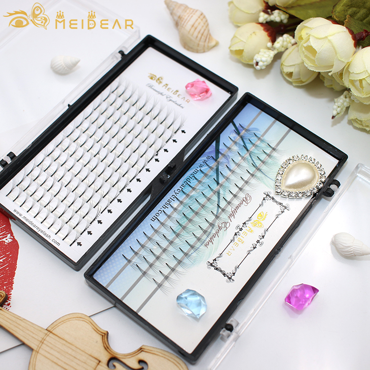 Distributor supply handmade flare clusters knot free lashes thickness 0.05 0.10 0.15mm